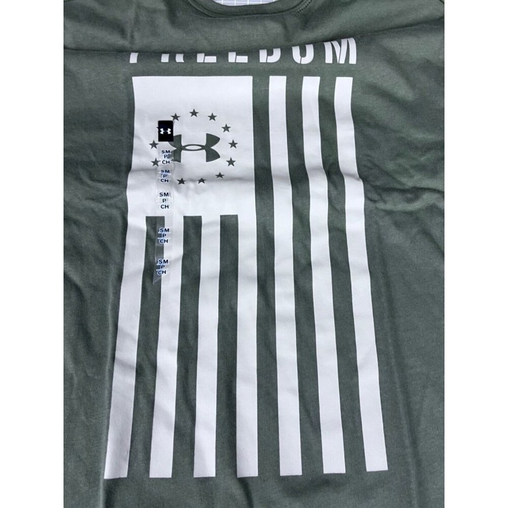 Men's Under Armour Freedom Flag Logo Tactical T Shirt NEW - Picture 7 of 7
